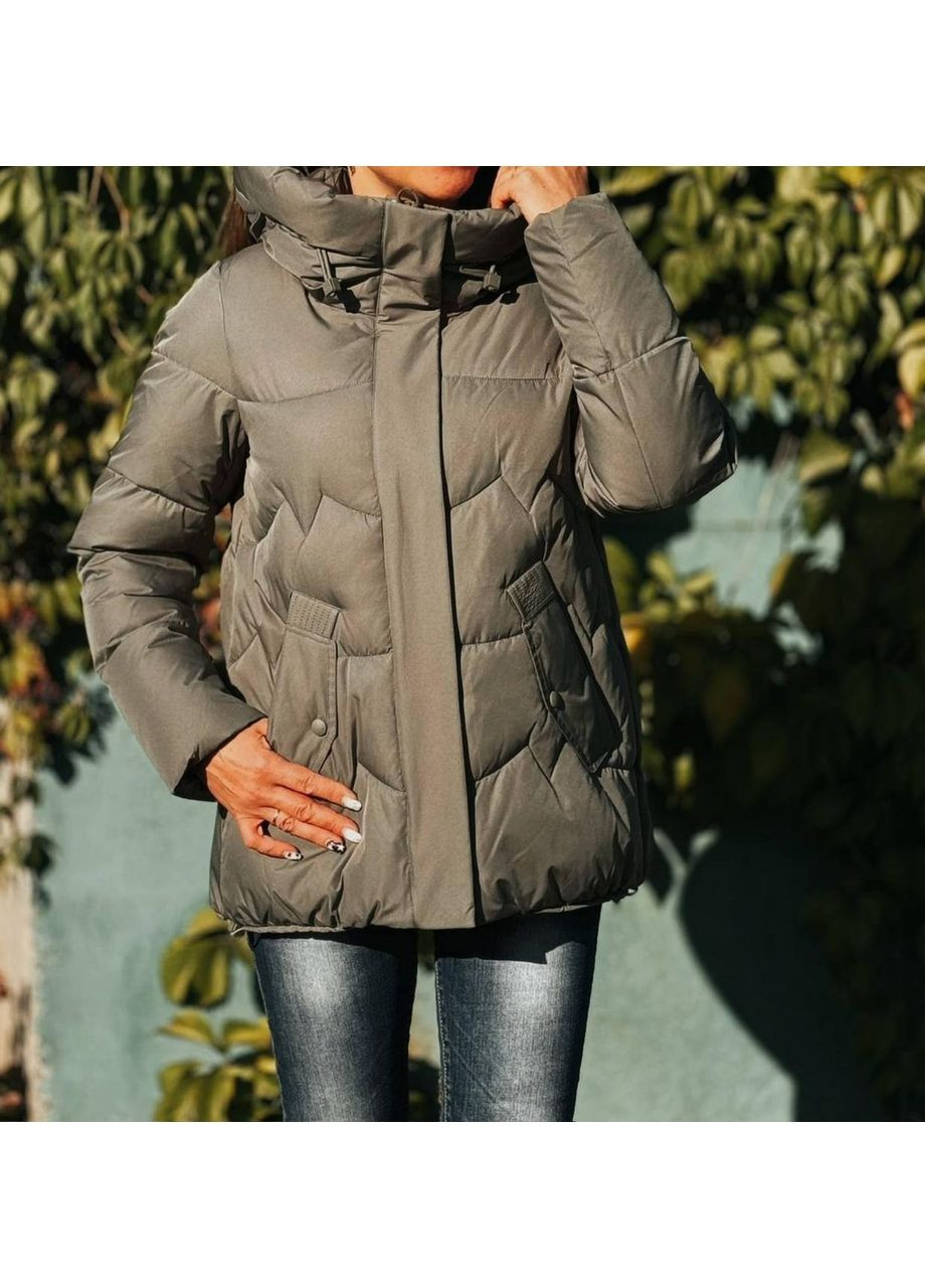 Оливковая (хаки) зимняя женская зимняя куртка 2433 темный. Meajiateer