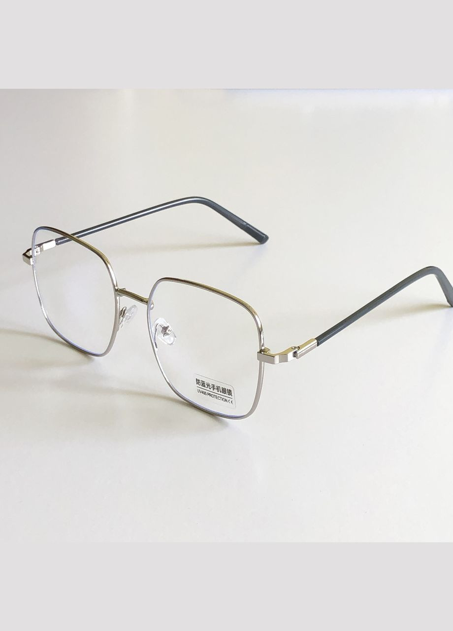 Очки для имиджа с прозрачной линзой оправа серебристая (4-123) No Brand (313285990)