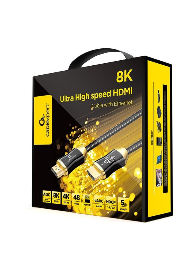 Кабель HDMI - HDMI V 2.1 (M/M), 5 м, Black (CCBP-HDMI8K-AOC-5M) Cablexpert (341489445)