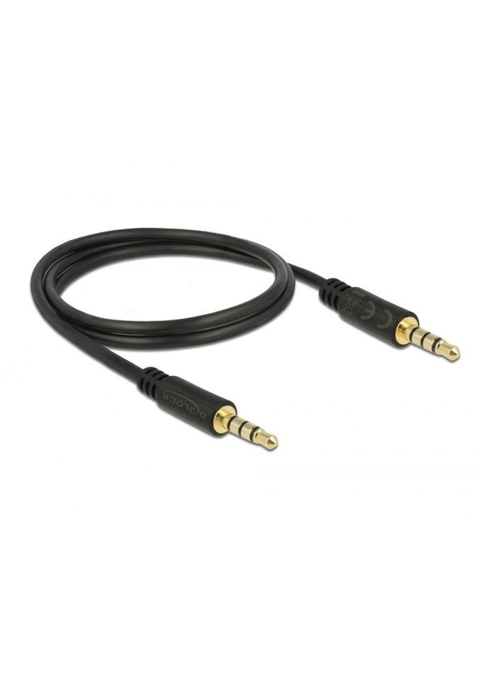 Кабель аудіосигнальний Jack 3.5mm 4pin M/M 1.0m Stereo 1:1 AWG24 AUX Gold (70.08.3435) Delock (301591281)