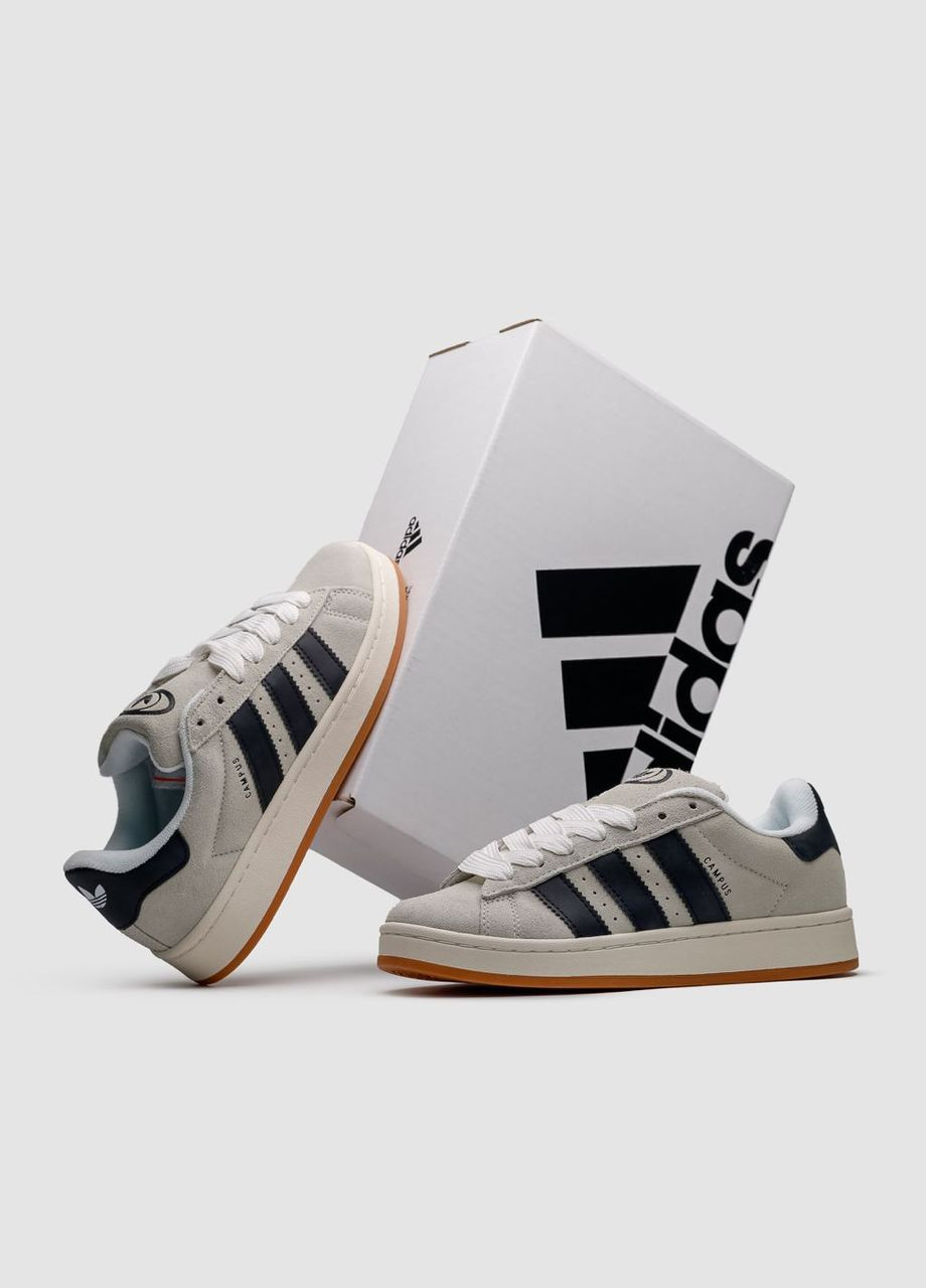 Кросівки жіночі Adidas White Core Black No Brand Campus 00s Crystal сірі демісезони (315810081)