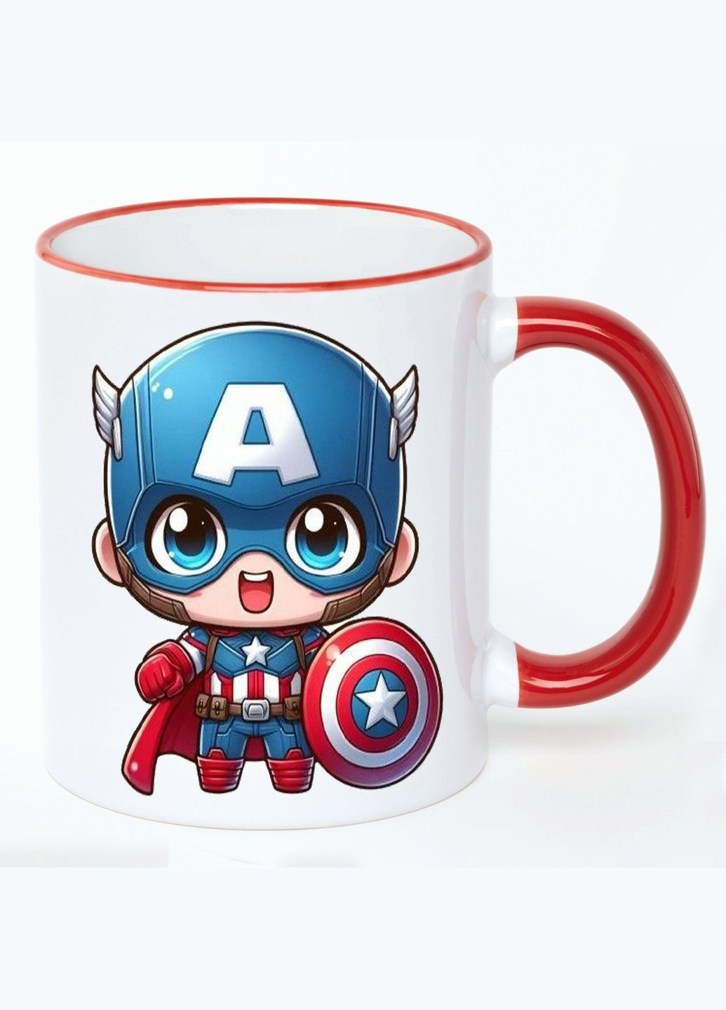 Чашка с детским рисунком (кружка, кружка) #0070 Белая с Красной ручкой 330 мл No Brand (322716350)