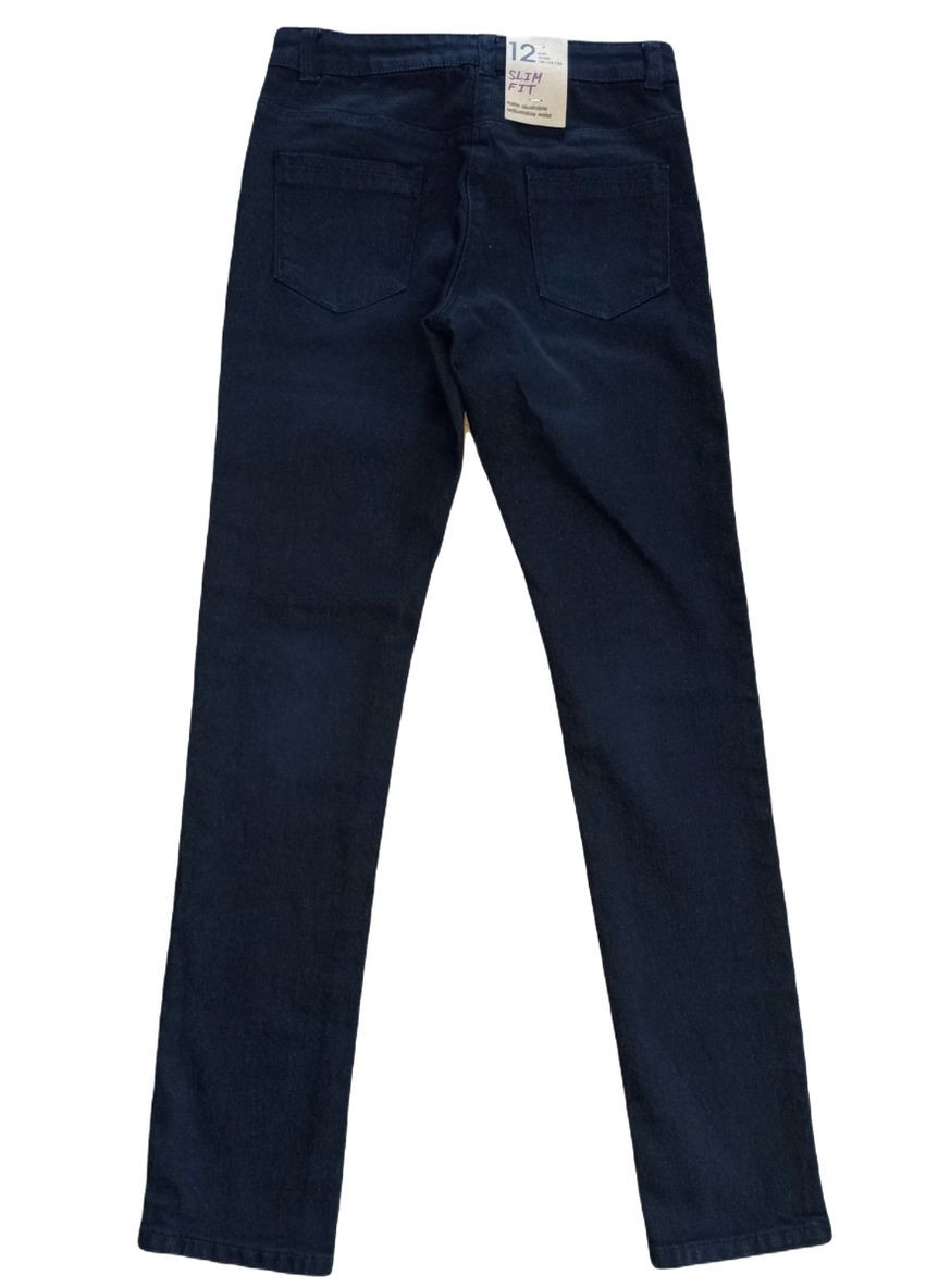 Черные демисезонные зауженные джинсы skinny с регулируемой талией для девочки vt104 Kiabi