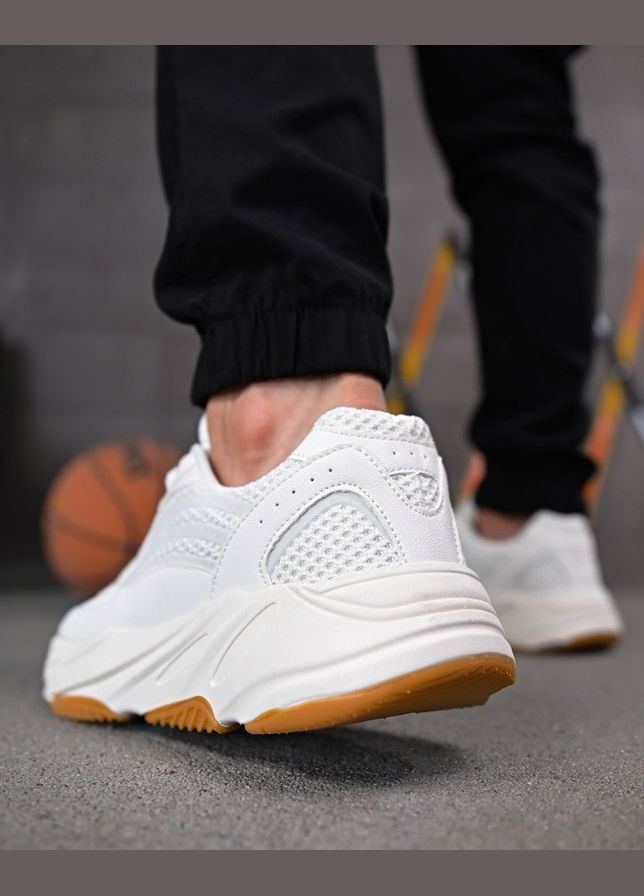 Белые демисезонные стильные мужские кроссовки летние белые Freedom