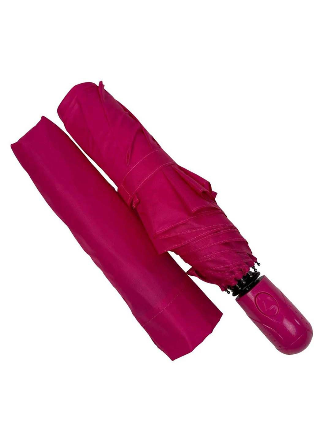 Розовый женский однотонный зонт полуавтомат на 8 спиц Toprain (289977345)