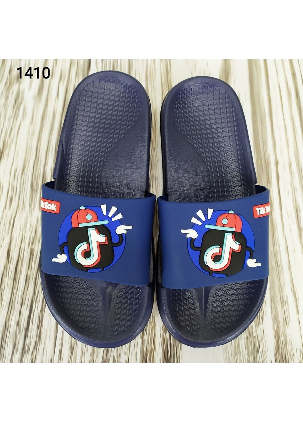 Темно-синие повседневные шлепанцы сланцы подростковые Fashion