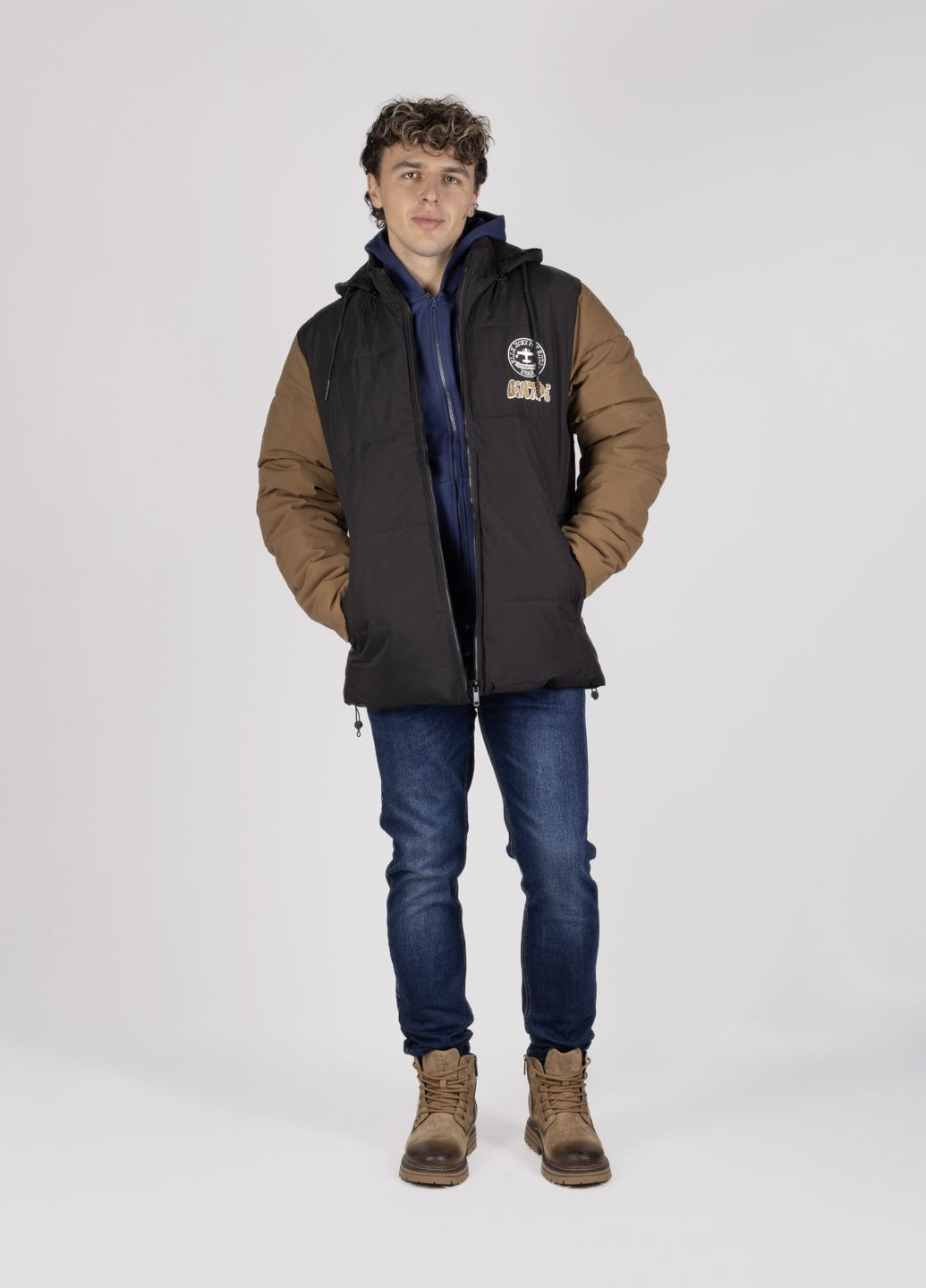 Синие демисезонные мом фит джинсы мужские 344771 Power