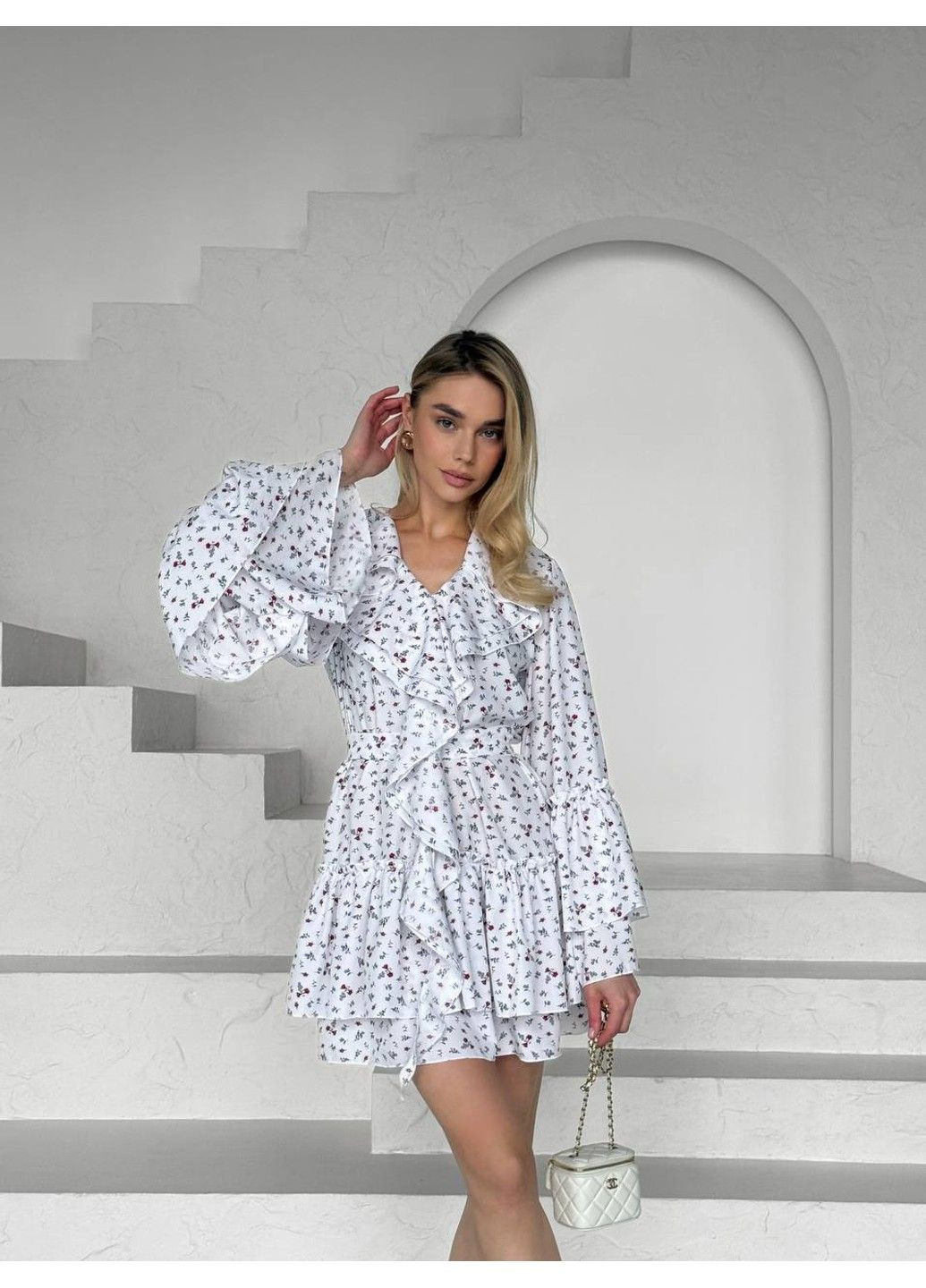 Белое женское платье в стиле бохо модель 2553\3 белый Україна