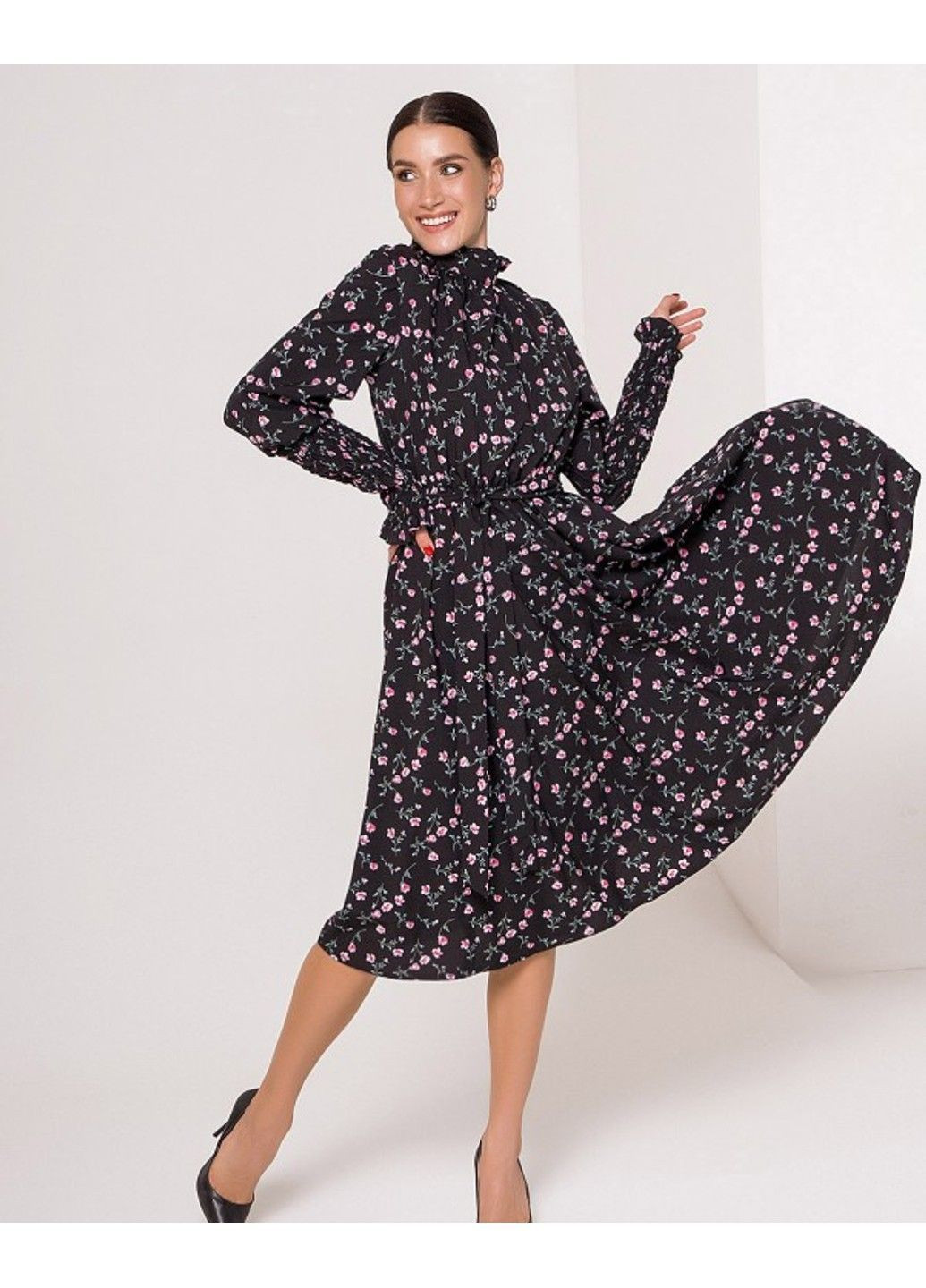 Черное повседневный платье sa-120a l черный ISSA PLUS