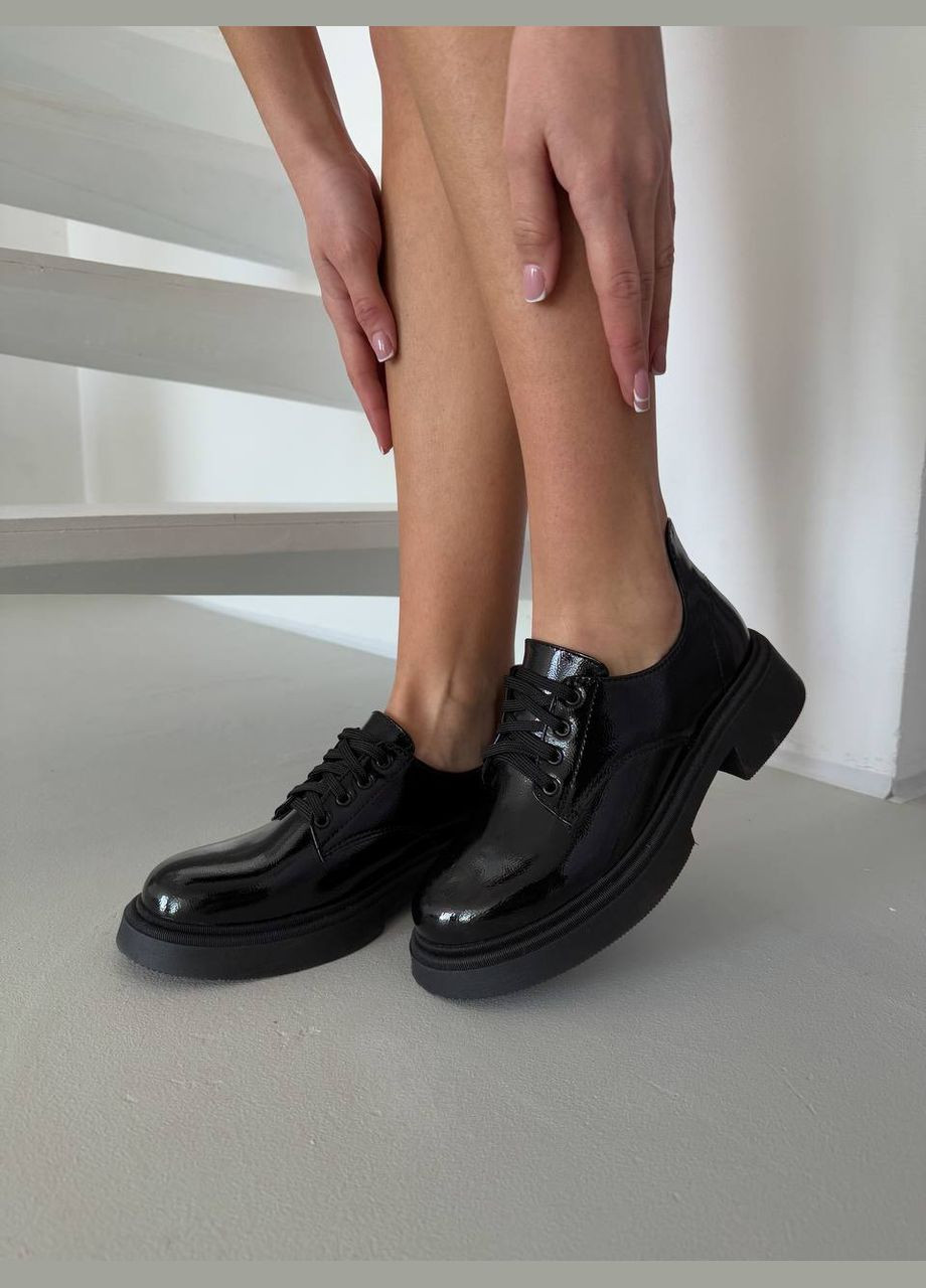 No Brand Стильні жіночі туфлі чорний з натуральна шкіра, — демісезон (322443610)