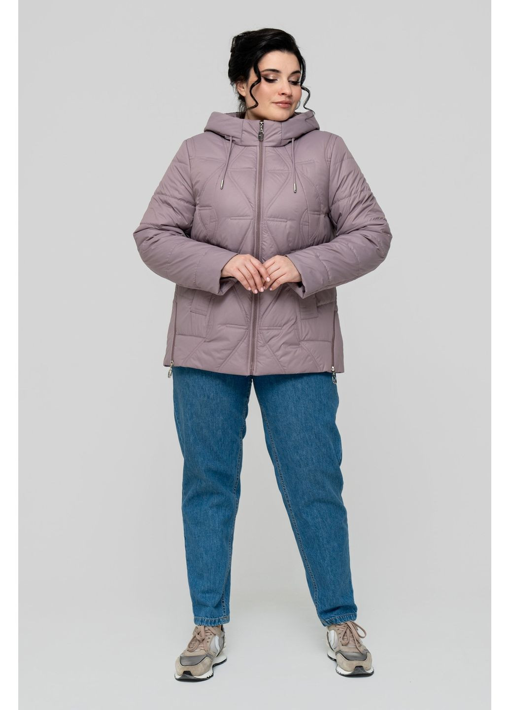 Світло-коричнева демісезонна куртка прямого силуету з тінсулейтом all posa (ap102314p) A'll Posa