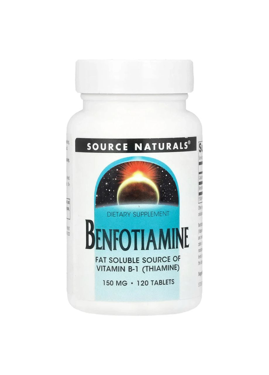 Бенфотіамін Benfotiamine 150 мг, 120 таблеток Source Naturals (361118419)
