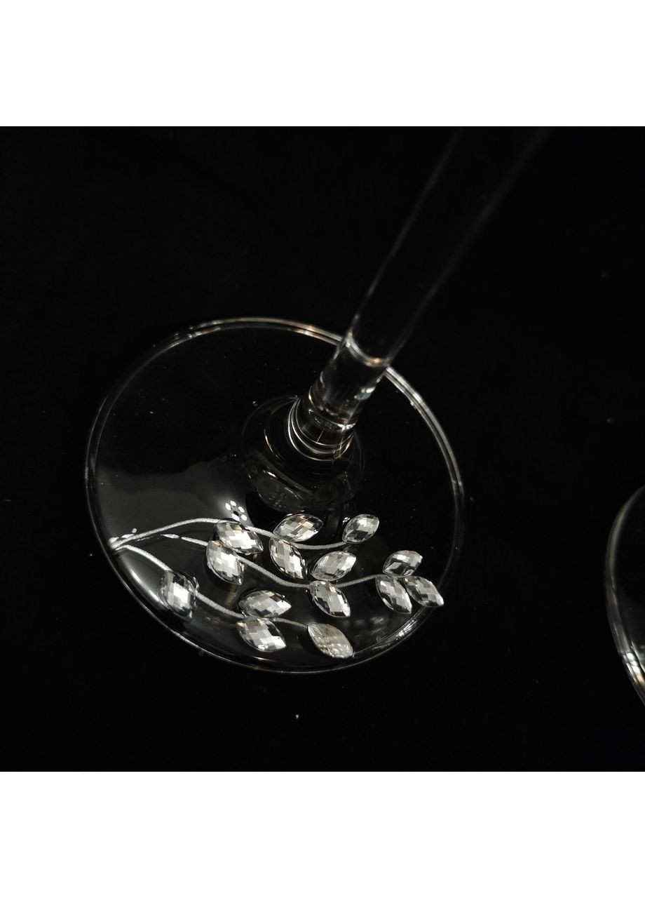 Набір весільні келихи, свічки та свічник. "Стрази" No Brand (367056251)