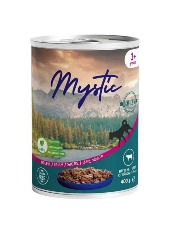 Jelly - Консервований корм шматочки яловичини в желе для собак - 400 г Mystic (355237715)