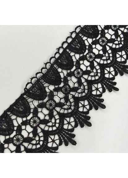 (1 метр) Кружево макраме 9 см цвет - черный (06М-SF3119-7) Plus-plus (352749494)