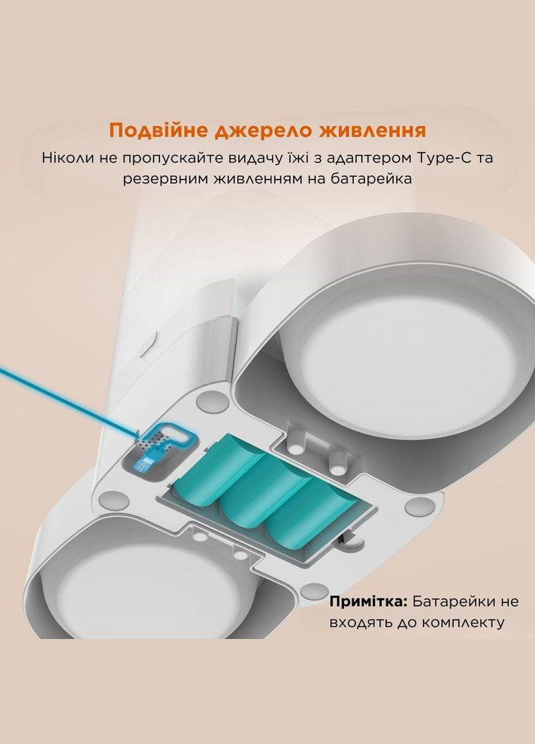 Автоматична годівниця для кішок і собак A303D 3.5L на 2 миски, смарт годівниця для тварин Білий HONEYGUARIDAN (299915543)