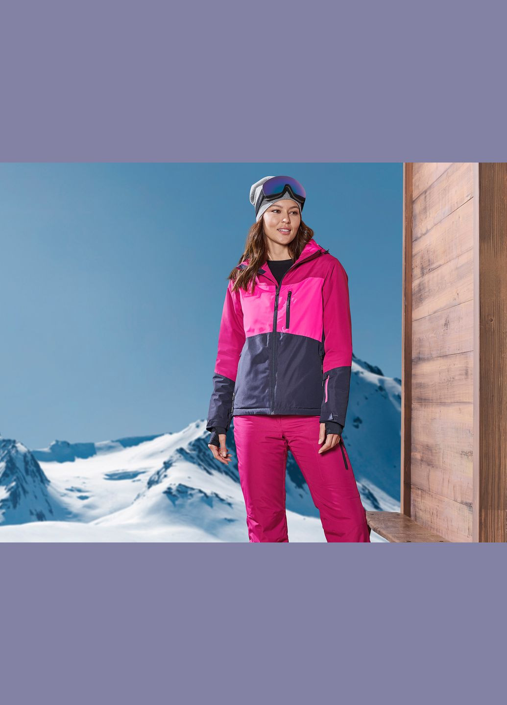 Термо-куртка лижна мембранна (3000мм) для жінки THERMOLITE® EcoMade 426412 малиновий Crivit (297202903)