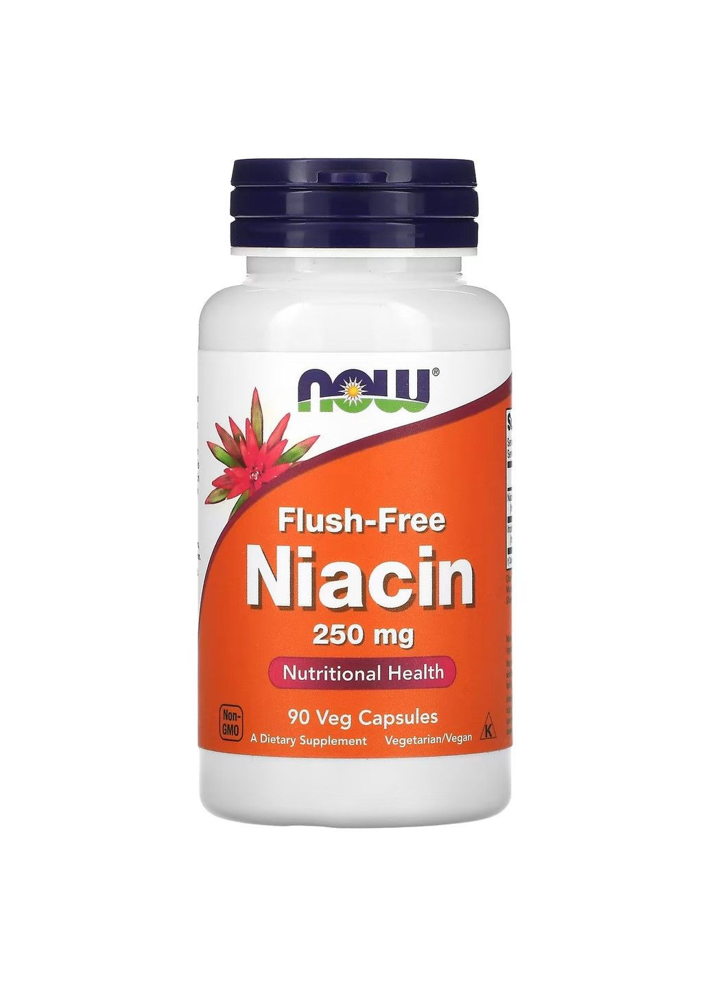 Ніацин (Вітамін В3) Niacin Flush Free 250мг - 90 вег.капсул Now Foods (284119891)