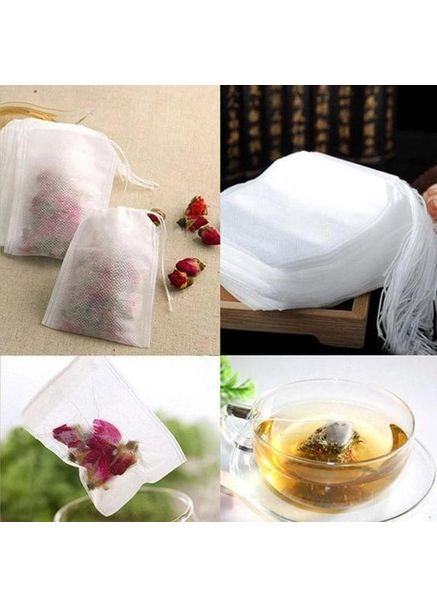 Пакет для заваривания чая с затяжкой 7х9 см Белый 100 шт (H051278) No Brand (349843998)