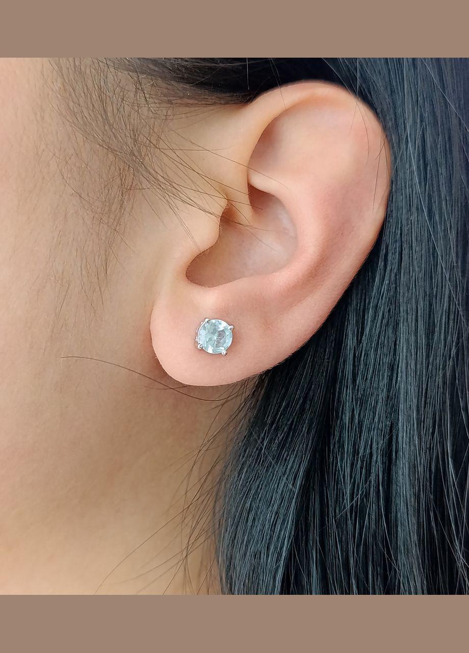 Серьги-пусеты серебряные с топазом и цитрином "Украина" Т27-гтц No Brand Сережки (341319972)