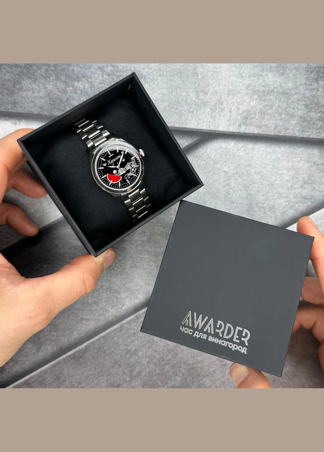 035 Херсон I Silver-Black кварцевый сasual, классический Awarder (341675776)