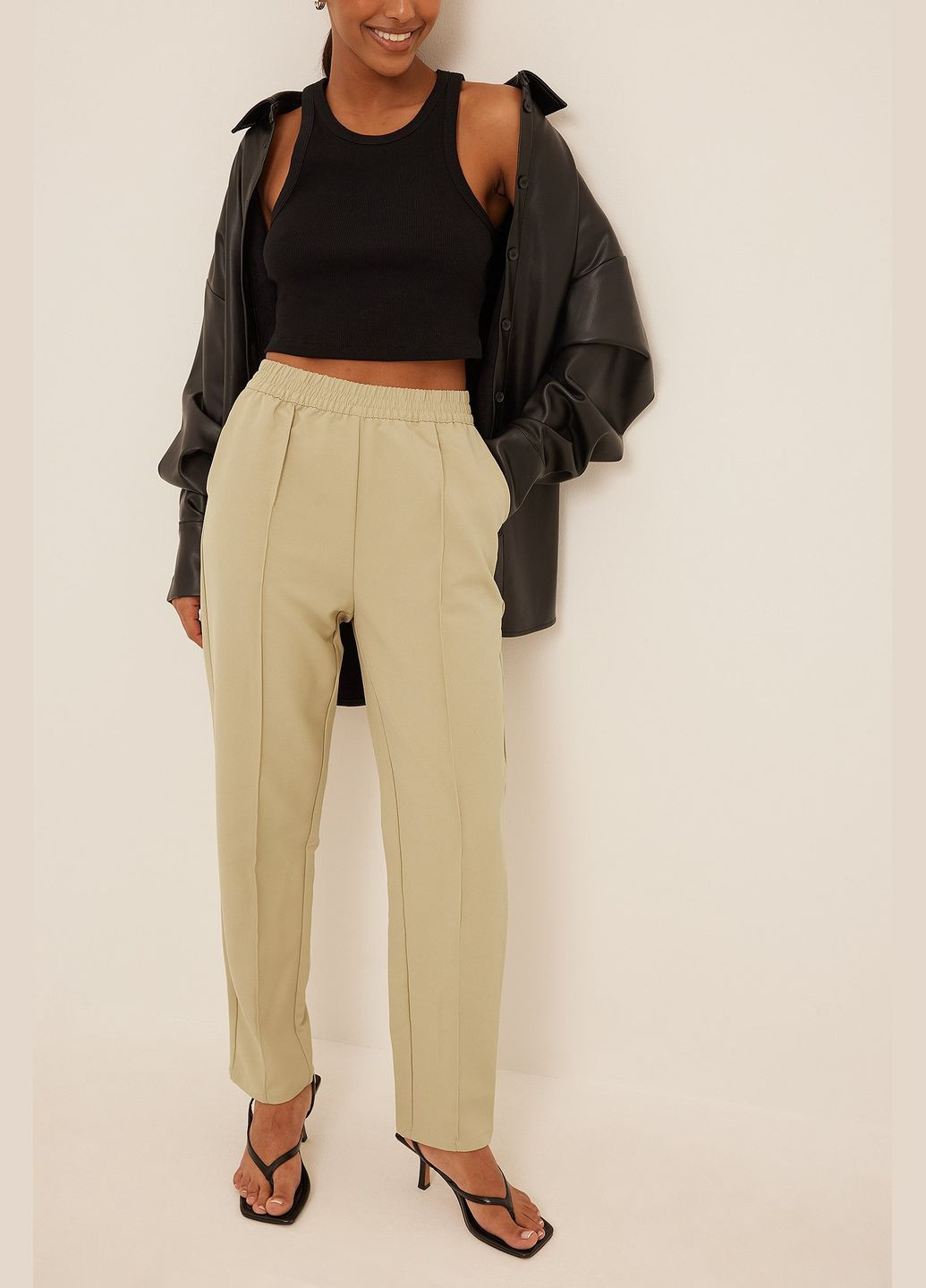 Штани демісезон,бежевий, NA-KD (284669168)