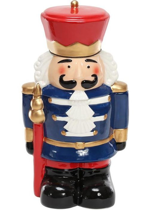 Банка для сладостей Щелкунчик 1,5л керамическая синяя для печенья конфет новогодняя посуда Bona (368986124)