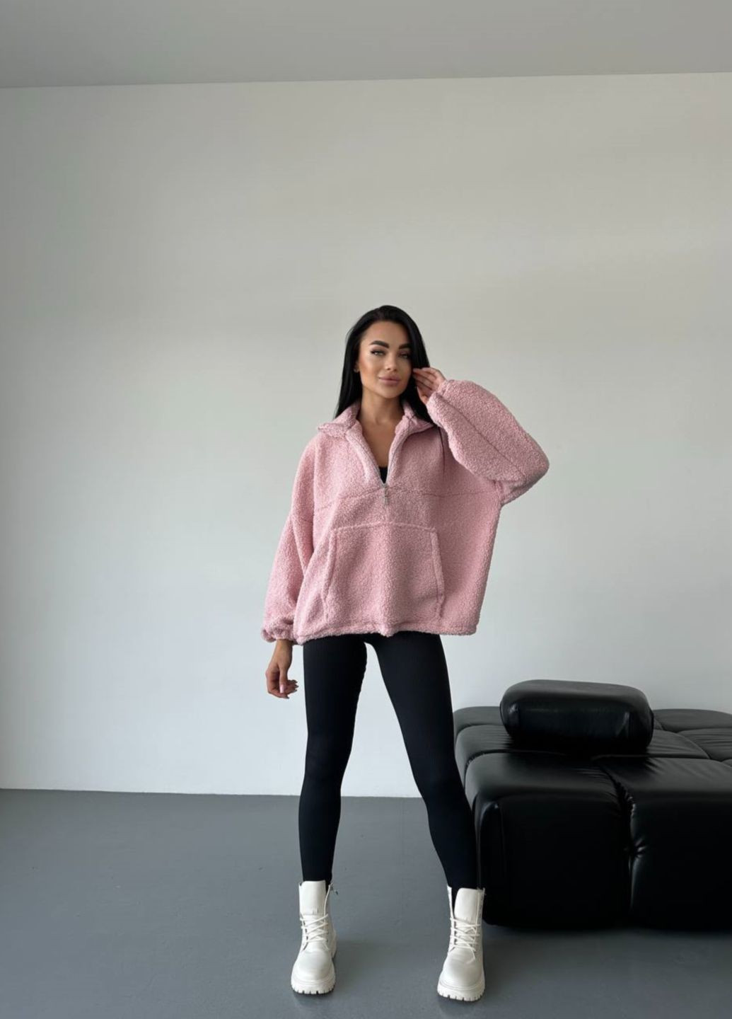 Анорак жіночий Hapy Brand куртка Розмір 42-48 оверсайз Пудра More 0106 (316306932)