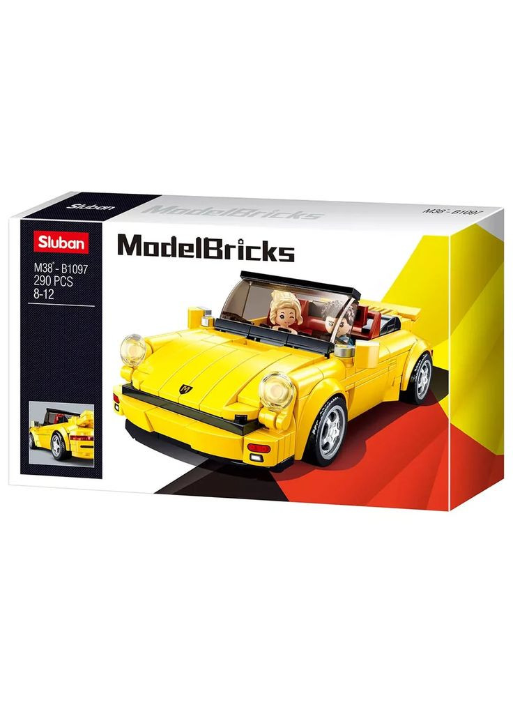 Конструктор Model Bricks Машинка желтая 290 дет (M38-B1097) Sluban (346998912)