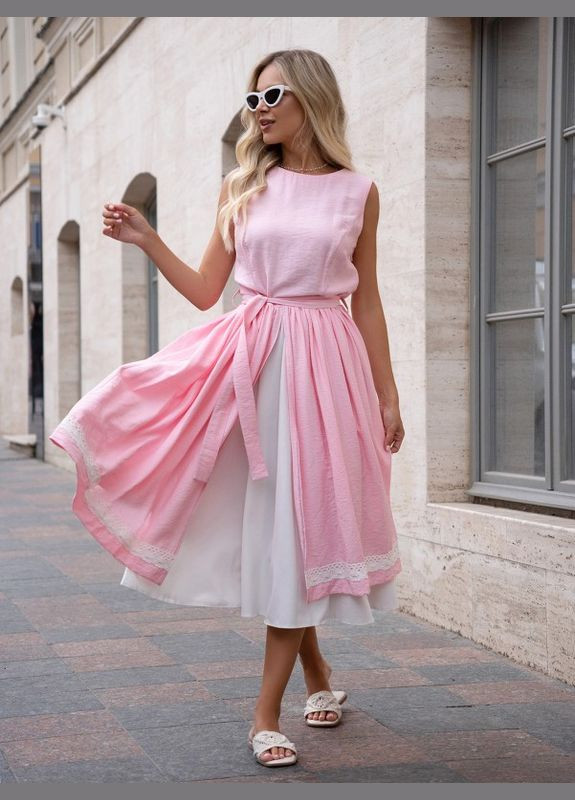 Розовое платье 14751 розовое ISSA PLUS однотонное