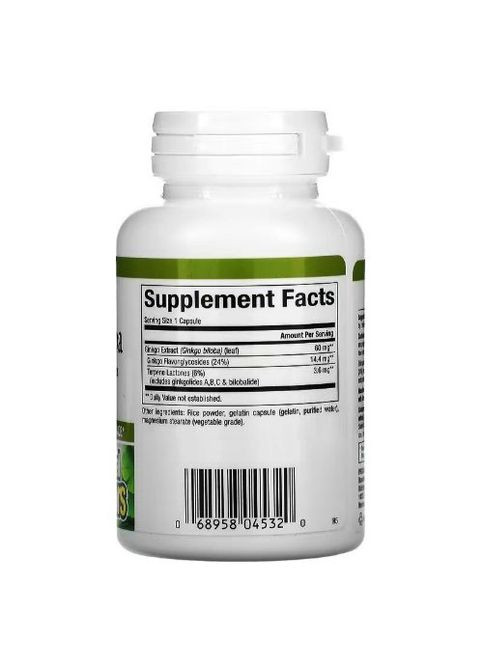 Herbal Factors Ginkgo Biloba 60 Caps Natural Factors (296914602)