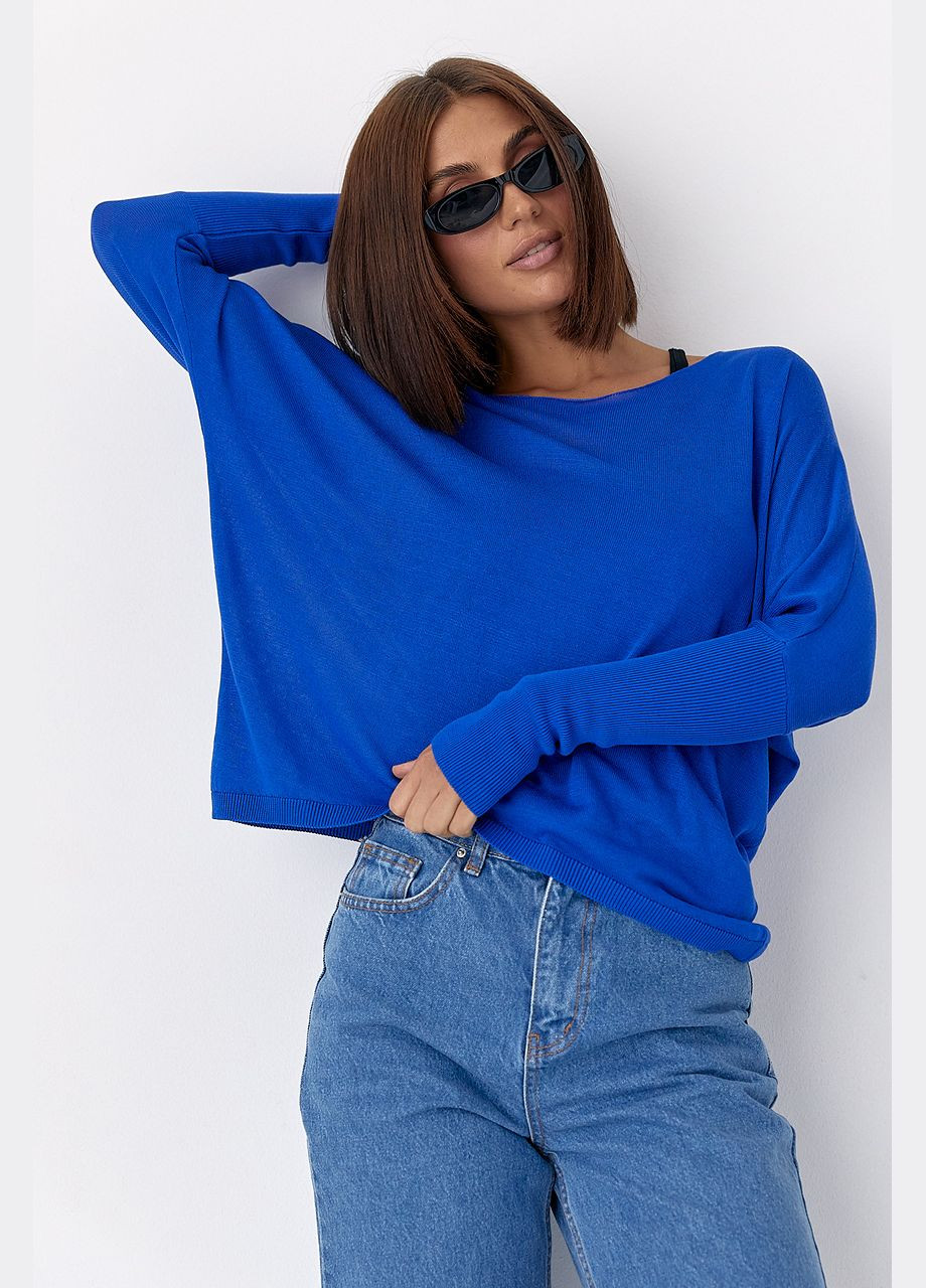 Джемпер вільного крою з необробленою горловиною Lurex (344030186)