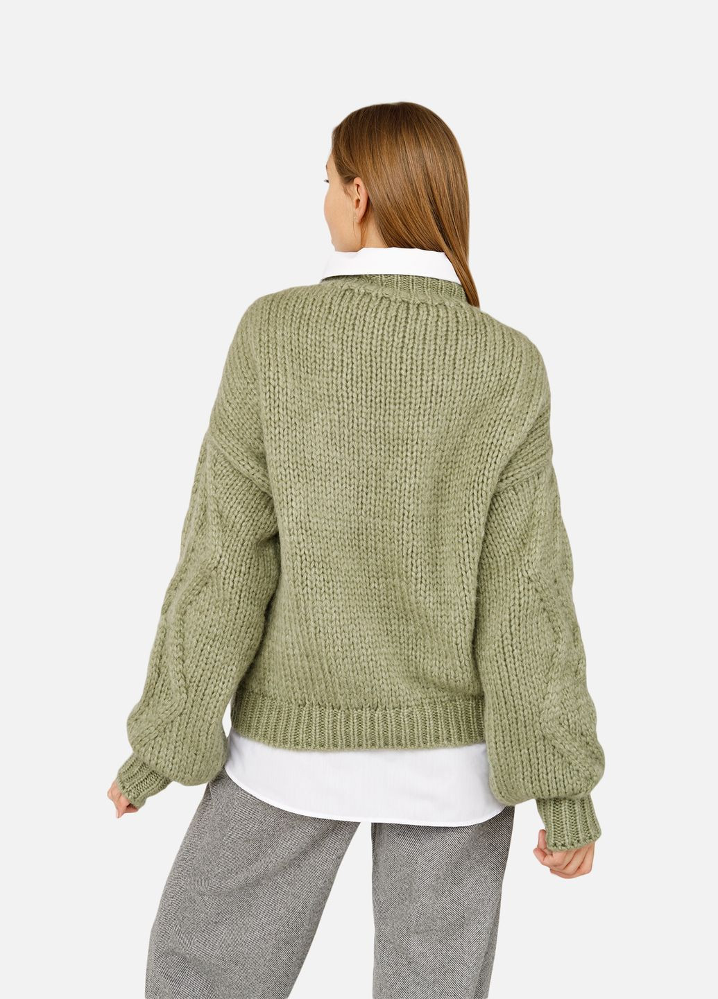 Оливковий зимовий жіночий светр колір оливковий cb-00262487 Daisy