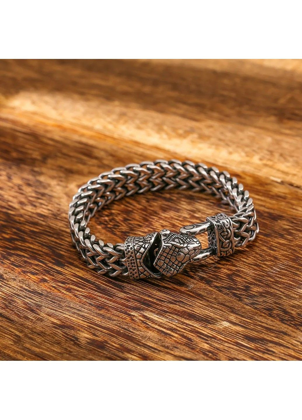 Чоловічий браслет з нержавіючої медичної сталі голова кобри BS-301 No Brand (326601675)