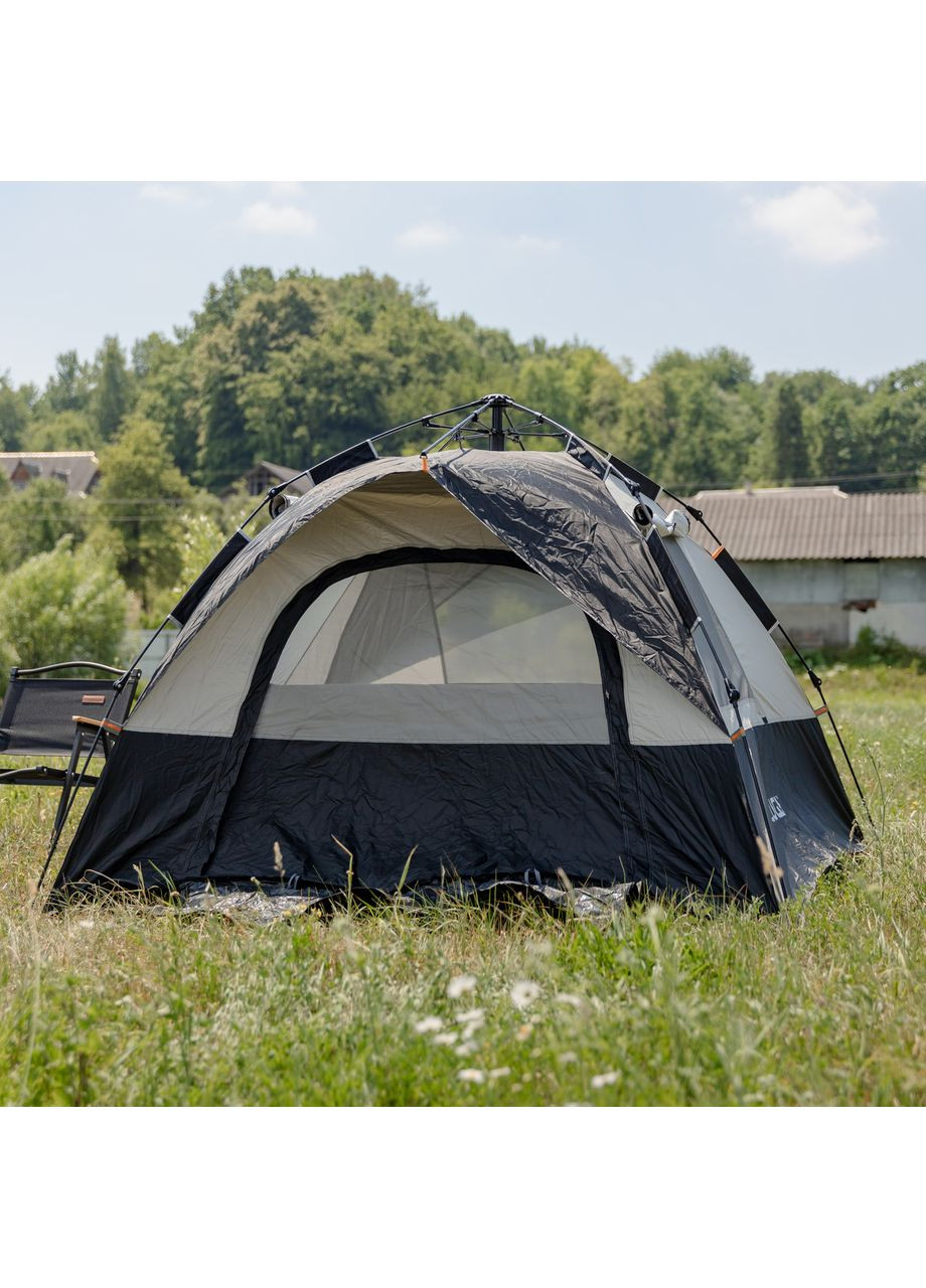 Палатка автоматическая трехместная 2 на 2 м кемпинговая туристическая для отдыха на природе черная палатка для кемпинга ProDobro (364192026)