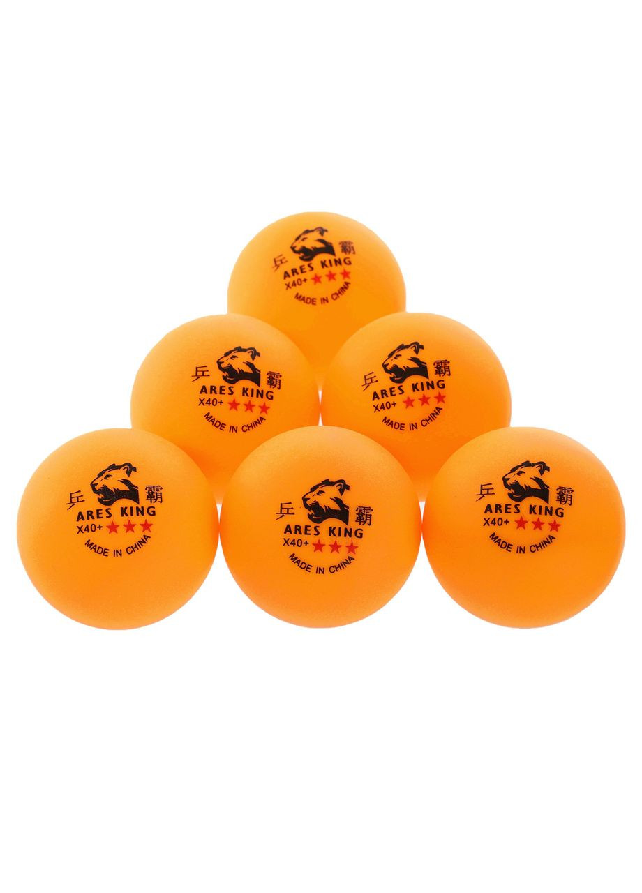 Набір м'ячів для настільного тенісу 6 штук KING 40+ 3* (пластик, d-40мм, Помаранчевий) (CM-9941_Помаранчевий) Ares (361434108)