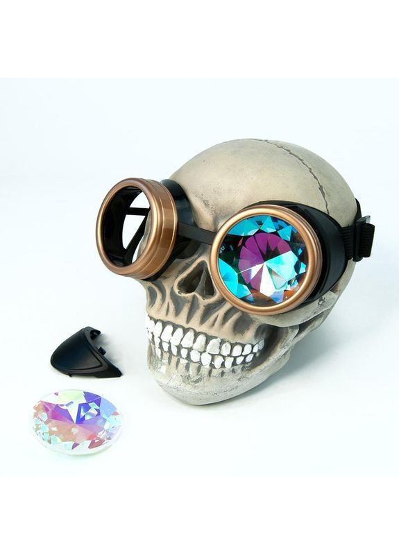 Очки гоггли стимпанк паропанк калейдоскоп черная оправа+подарок No Brand (363555541)