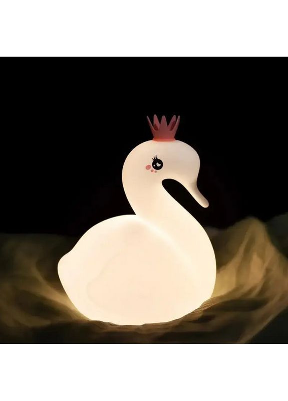 Детский аккумуляторный силиконовый ночник Лебедь El543-20 No Brand (306851993)