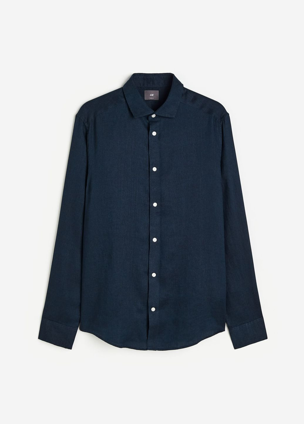 Темно-синяя повседневный рубашка однотонная H&M