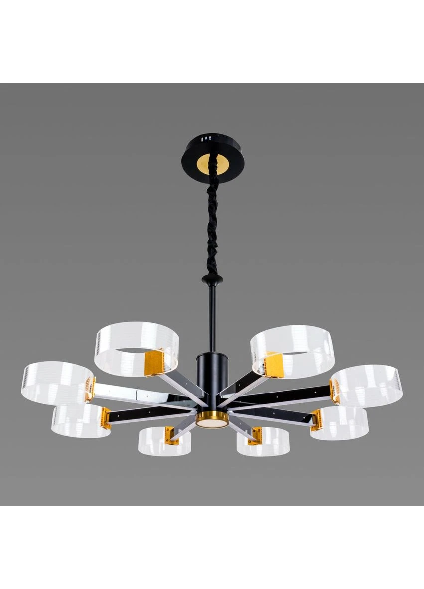 Світлодіодна акрилова люстра N 3705-8 BLACK+GD Sirius (336938703)