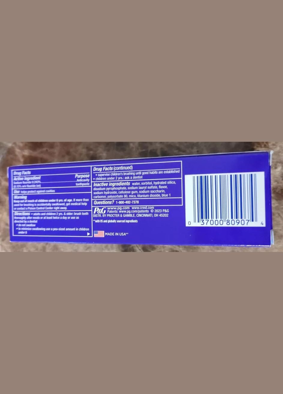 Зубна паста 3D White Stain Erase для відбілювання та захисту від карієсу Crest (322429479)