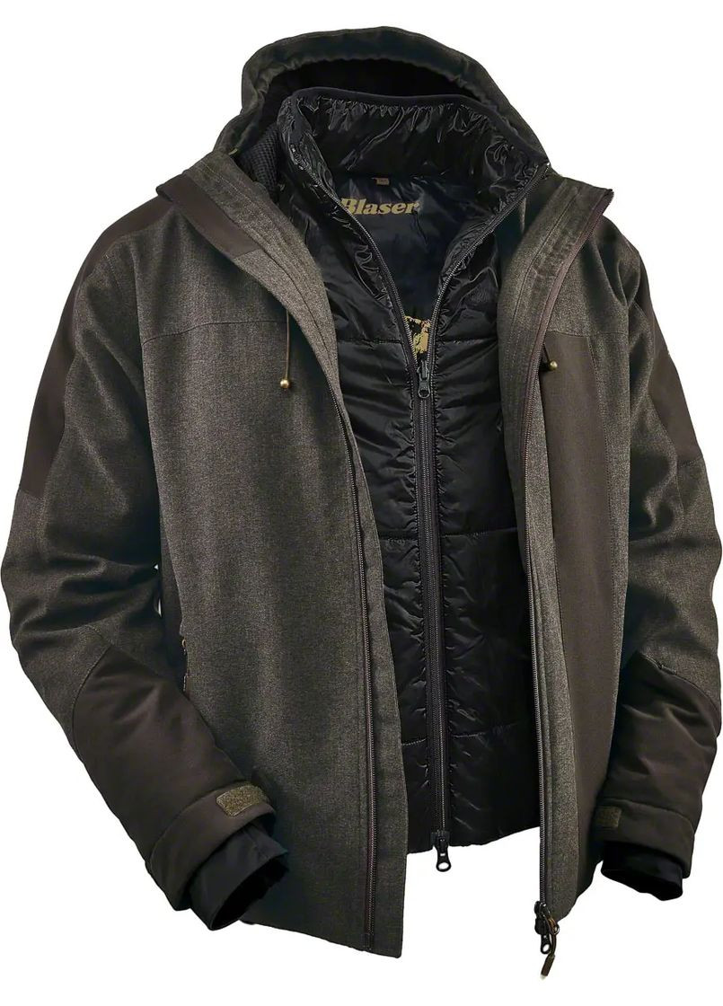 Коричневая демисезонная куртка blaser active outfits vintage 2in1 luis No Brand