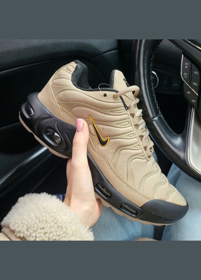 Бежевые зимние кроссовки зимние мужские nike air max tn plus winter gore-tex beige termo | найк тн плюс бежевые термо No Brand