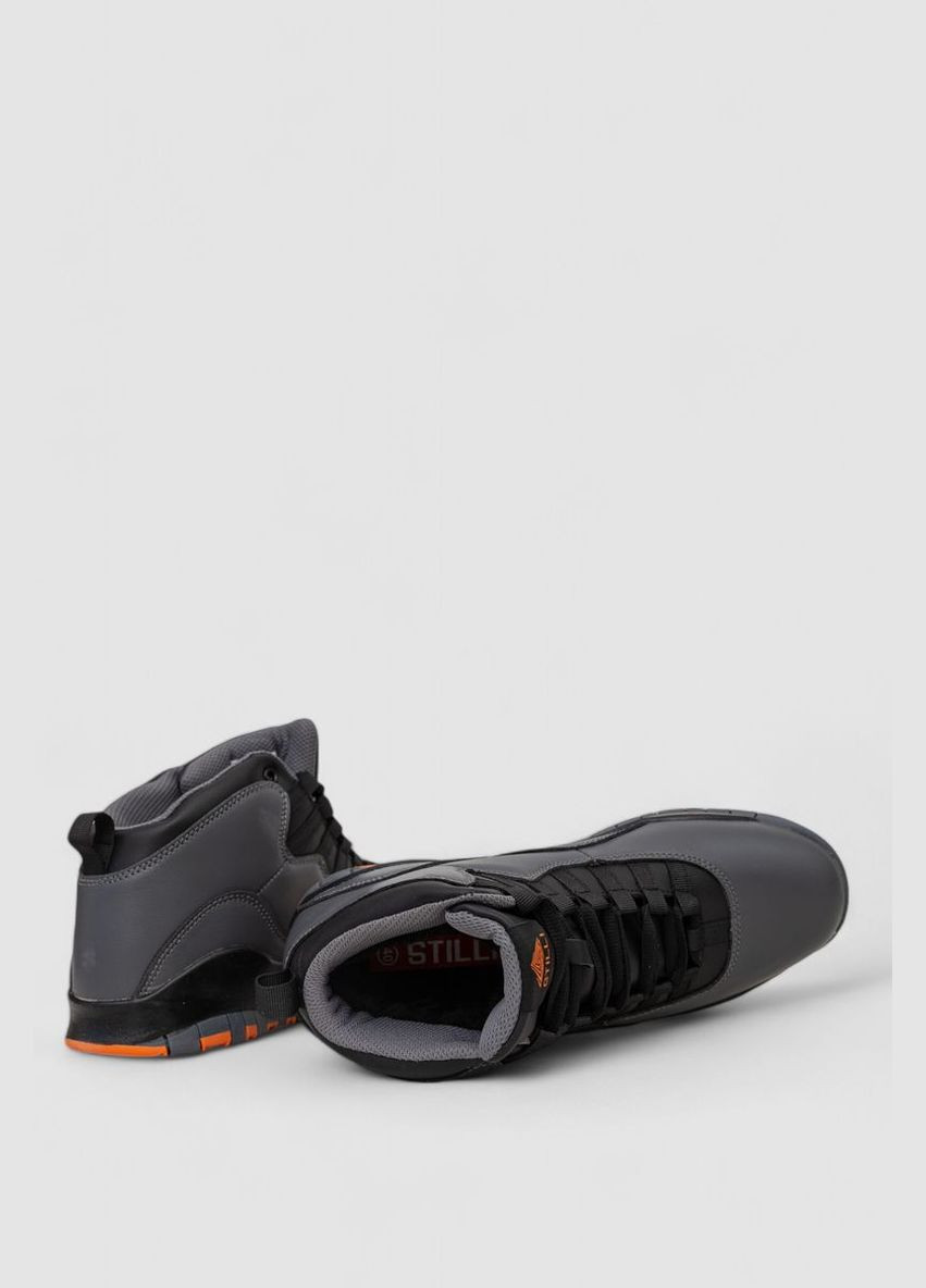 Серые осенние ботинки мужские зимние на меху Ager