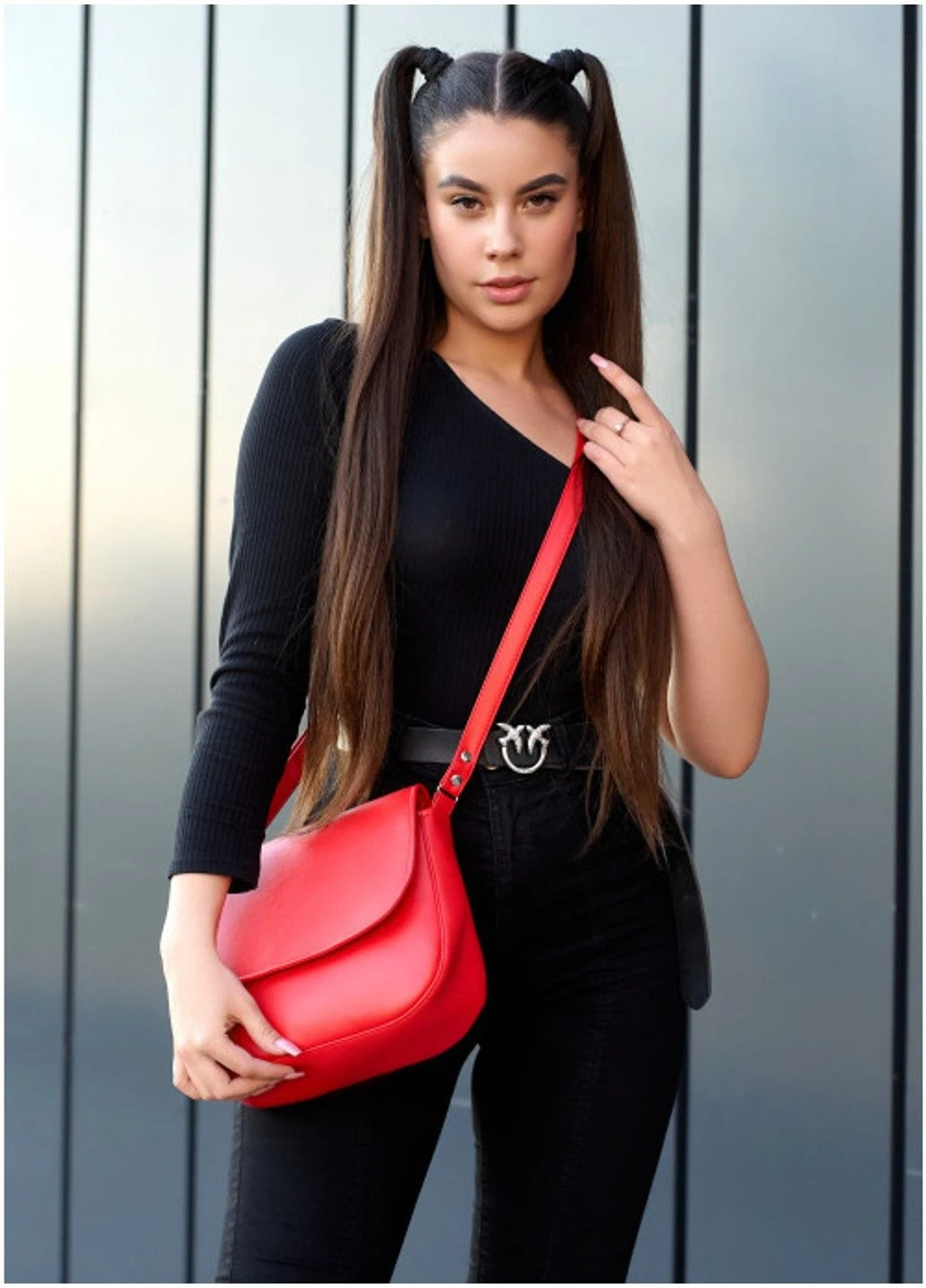 Жіноча сумка крос боді Rose червона Sambag (312515428)
