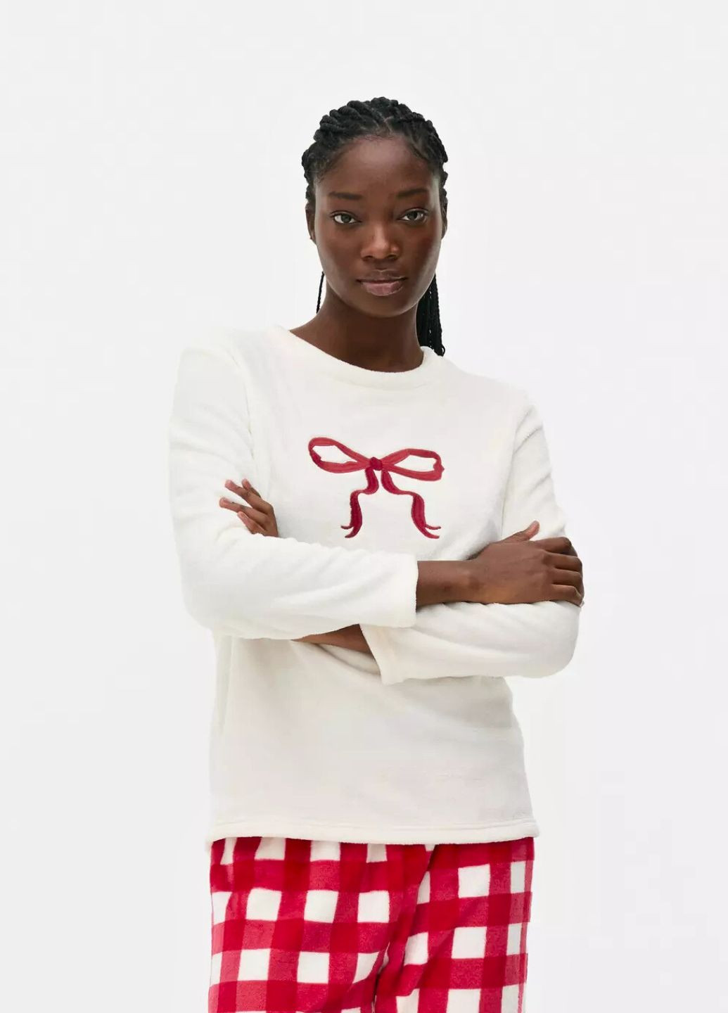 Молочная зимняя плюшевый пижамный свитшот fleece pyjama (8590) Primark