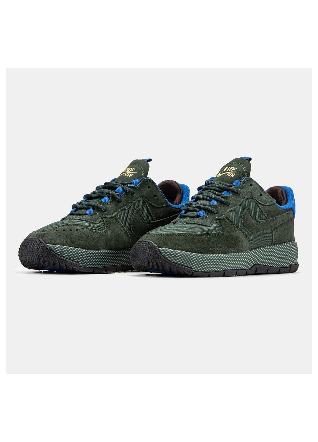 Темно-зеленые демисезонные кроссовки мужские Nike Air Force 1 Wild