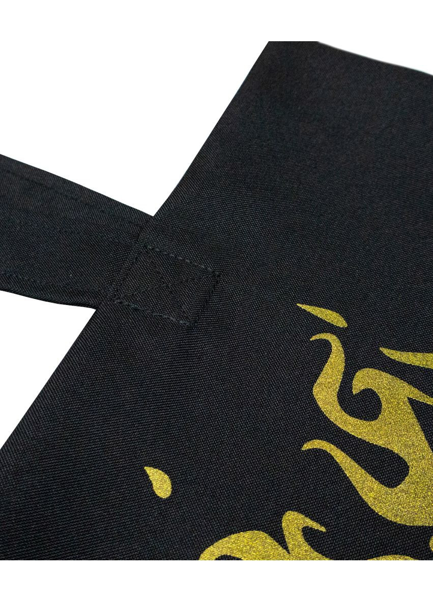 Экосумка из габардина черная с принтом Тризуб огненный (шелкография) 38х36 4PROFI (369757513)