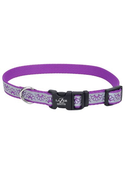 Светоотражающий ошейник для собак Lazer Brite Reflective Collar 1.6х3046 см фиолетовая ромашка Coastal (279568117)
