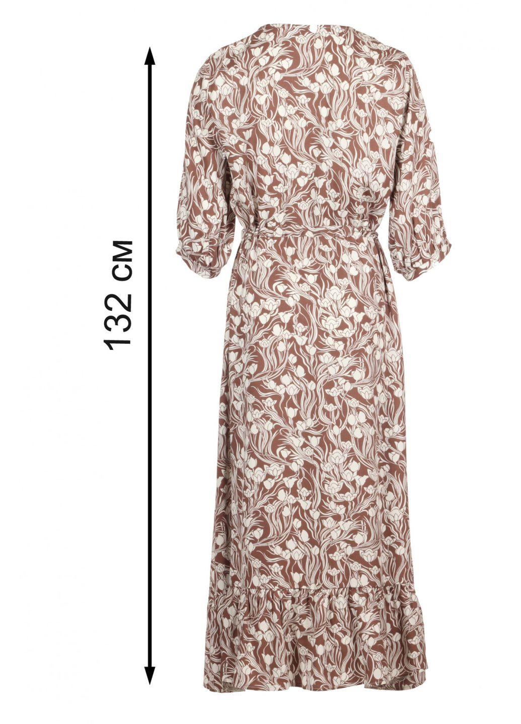 Коричнева повсякденний сукня жіноча з рюшем (ll186819284) LadyLike